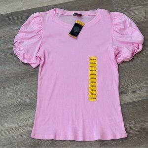 NWT Vince Camuto Puff Sleeve Top – Peony Pink – Medium